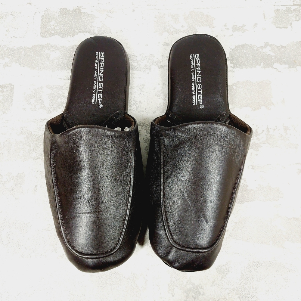 New Spring Step Nigel  Men's Leather Slippers W909